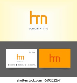 H M joint logo letter design with business card template