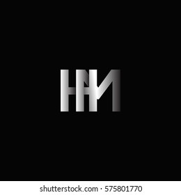 H & M Letter logo design vector element