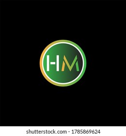 H M letter logo monogram design