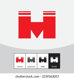 Logo de la letra H y M. - Vector