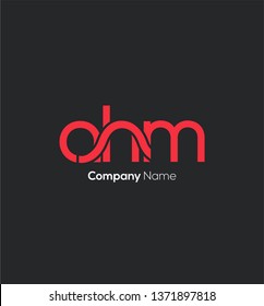 A H M letters joint logo design template
