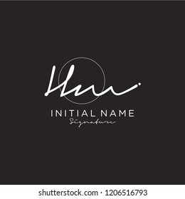 H M Signature initial logo template vector