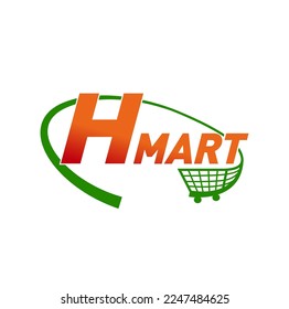 H mart vector typography icon. H mart monogram.