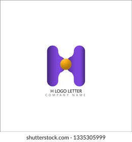 H minimal initial logo letter template vector - Vector