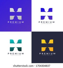 H modern abstract logo design | Abstract Letter H logo template