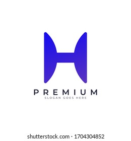 Diseño de logotipo abstracto moderno H| Plantilla de logotipo de letra abstracta H