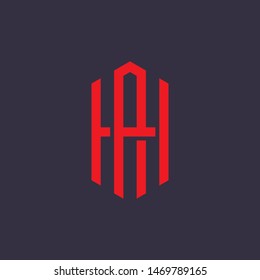 A and H monogram logo design,simple minimal modern style logomark,brand logo template