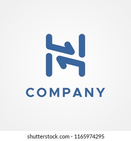 H Monogram Logo Template
