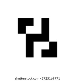 Logotipo geométrico mínimo com seta H ou N