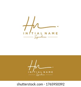 H N HN Escritura manuscrita inicial y logotipo de la firma.