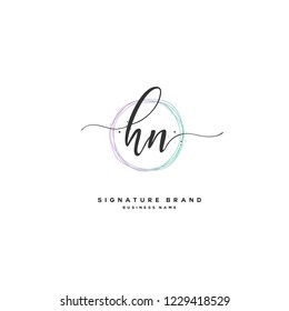 H N HN Initial logo template vector