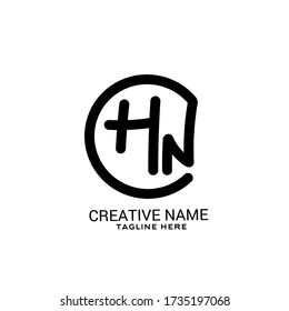 H n Hn inicial vector de plantilla de logotipo