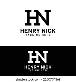 H N HN NH Letter Monogram Initial  Logo Design Template. Suitable for General Sports Fitness Construction Finance Company Business Corporate Shop Apparel in Simple Modern Style Logo Design.