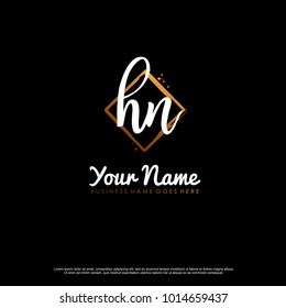 H N Initial abstract logo template vector