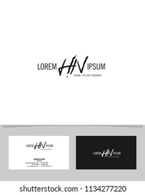 H N Initial brush logo vector template