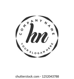 H N Initial handwriting logo vector