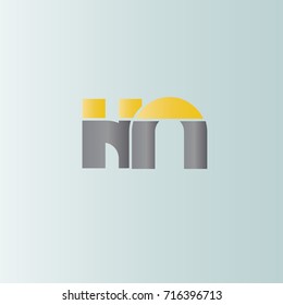 h n initial letter linked lowercase logo. h and n vector template design.