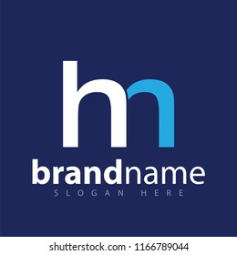 h n Initial letter logo icon vector