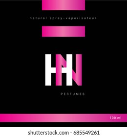 H N joint letter logo with packaging design template