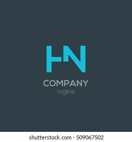 H & N Letter logo design template
