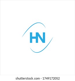H N letter logo monogram design