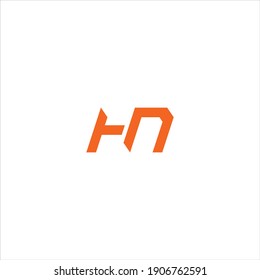 H N-Buchstaben Logo, Vektordesign auf weißem Hintergrund. Hin zu einem einzigartigen abstrakten Symboldesign