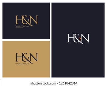 Letra H & N Plantilla vectorial de icono del logotipo conjunto.
