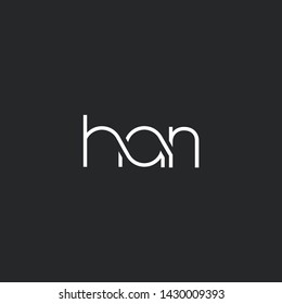 H A N letters Joint logo icon vector for business card and corporate identity.