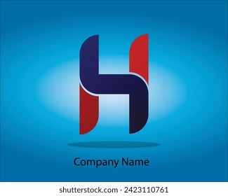 El logotipo H name con fondo azul que es el logotipo perfecto para su empresa o negocio.