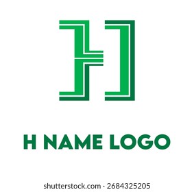 H  name logo, template, vector unique for business branding