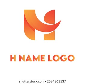 H name logo, template, vector unique for business branding