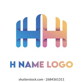 H name logo, template, vector unique for business branding
