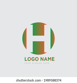H Logo de espacio negativo para tu empresa 