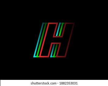 H number font fast, speed motion logo. Sport style futuristic oblique design for   delivery posters, industrial, racing identify and more