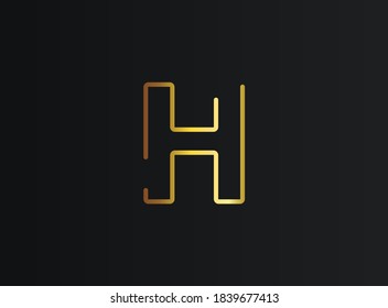 H number logo, modern and elegant golden design. Eps10  vector illustration         