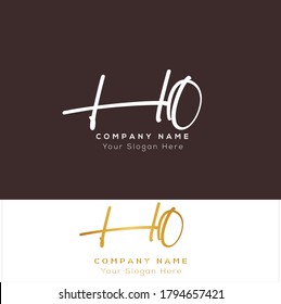  H O HO Initial letter handwriting and signature logo. Beauty vector initial logo .Fashion, boutique, floral and botanical