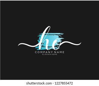 H O Initial handwriting logo vector