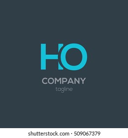H & O Letter logo design template
