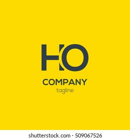 H & O Letter logo design template

