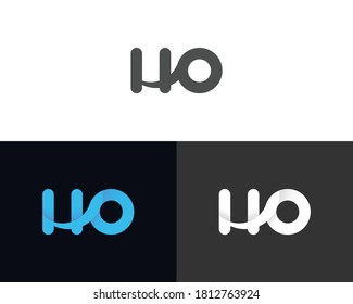 H O Letter Modern and Flat Logo Design concept