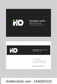 H O letters Joint logo icon with business card vector template.