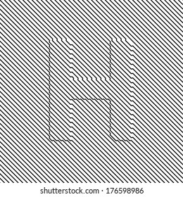 H - optical illusion  letter