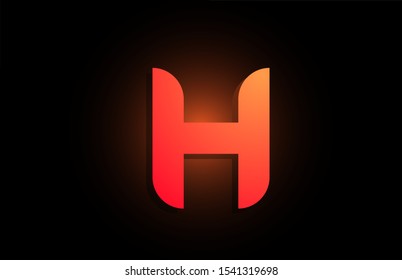 H orange black logo letter alphabet for company icon design. Suitable as a logotype for corporate or business