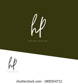 H P HP Initial handwriting or handwritten logo for identity. Logo with signature and hand drawn style.