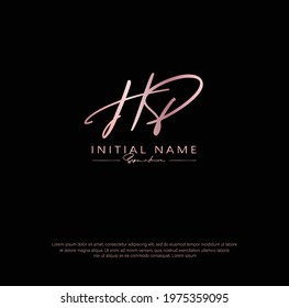 H P HP Initial letter handwriting and signature logo. Beauty vector initial logo .Fashion, boutique, floral and botanical	