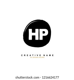 H P HP Initial logo template vector