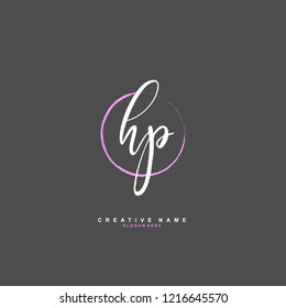 H P HP Initial logo template vector