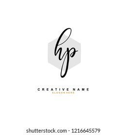 H P HP Initial logo template vector