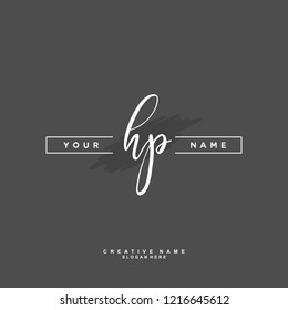 H P HP Initial logo template vector