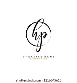 H P HP Initial logo template vector